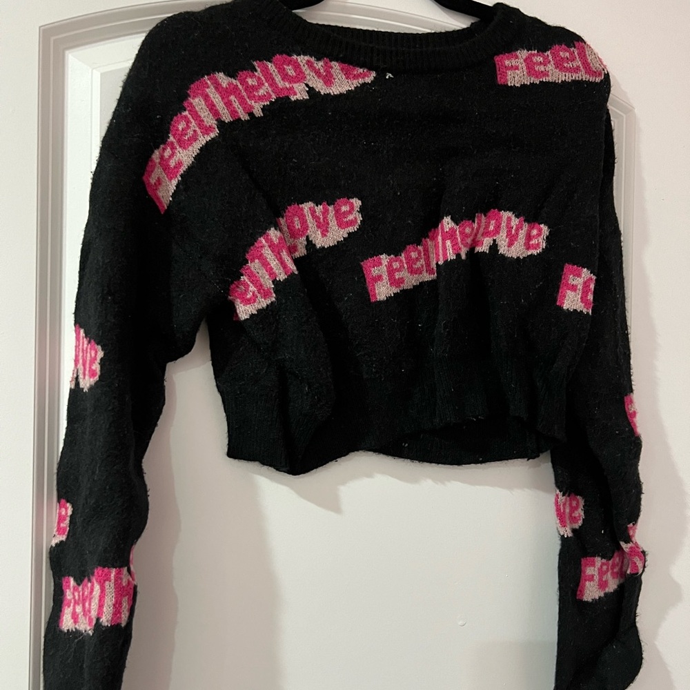Cider Cropped Feel the Love Sweater